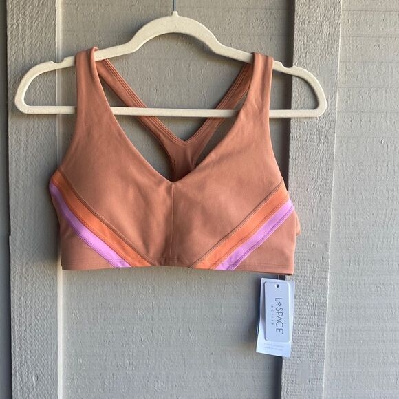 L*Space Wyatt Racerback Sports Bra in Color Putty Size: L NWT - Picture 8 of 14